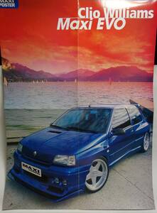 ルノー・アウディ　ポスター　表　Audi A4 Silver Spirit　　裏　Clio Williams Maxi EVO