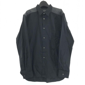 【中古】COMME des GARCONS HOMME DEUX AD2015 ウール切替シャツ サイズL ブラック DP-B052 コムデギャルソン[240017605763]