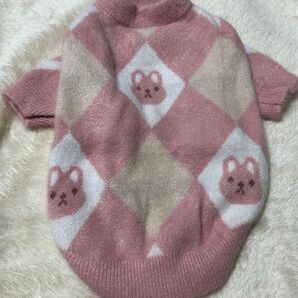 格子縞のセーター犬の服犬のための柔らかい小さな服ペットの衣装暖かい秋冬 Mサイズ