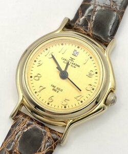#491# CARDIN C-2210 FINE GOLD 999.9　クォーツ　腕時計　稼働品