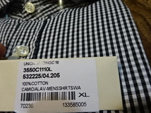 激安！新品　送料無料　イタリア製　ギローバー長袖のシャツ　ブラックのギンガムチェック　XL_画像10