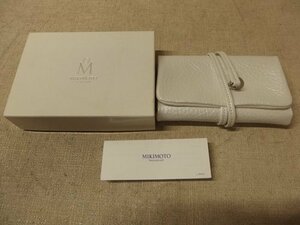 0140189a[ conditions me flight ]MIKIMOTO jewelry case Mikimoto / pouch / case / pearl white series / in box / secondhand goods /.. packet commodity that can be sent out 