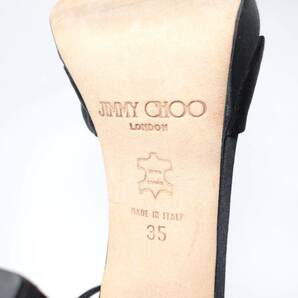 ジミーチュウ JIMMY CHOO サンダル ブラックサテンプラットフォーム アンクルストラップ 靴 35 約22cm ZEIIIPKMの画像9