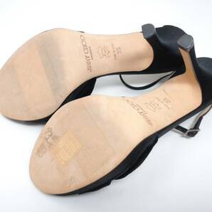 ジミーチュウ JIMMY CHOO サンダル ブラックサテンプラットフォーム アンクルストラップ 靴 35 約22cm ZEIIIPKMの画像8