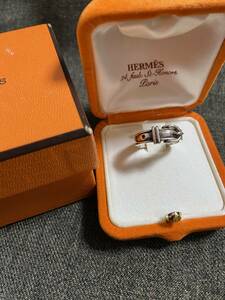 送料無料 エルメス Hermes サンチュール ベルト シルバーリング ケース有り 11号 箱有り シルバー ヴィンテージエルメス 送料無料