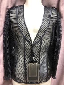  unused!Fashion industry highest peak! most . right .GIORGIO ARMANI top class haute couture fine quality leather & auger nji- material jacket reference retail price 105 ten thousand jpy!