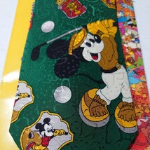 ウォルトディズニー ネクタイ Walt DISNEY ミッキーマウス GOLF柄 シルク スペイン _画像2