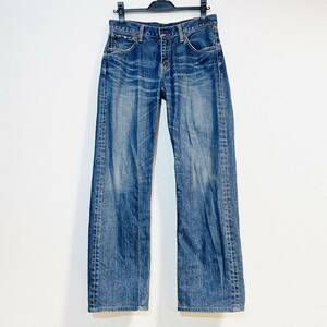 【USED】LEVI'S 503 サイズ29-33 ウォッシュド デニム リーバイス インディゴ ストレート ジーンズ ジーパン ダメージ カラーステッチ