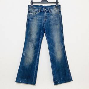 【美品】DIESEL INDUSTRY INDIGO DENIM 29 RAME ディーゼル デニム ジーンズ ジーパン ダメージ オイル インディゴ JEANS