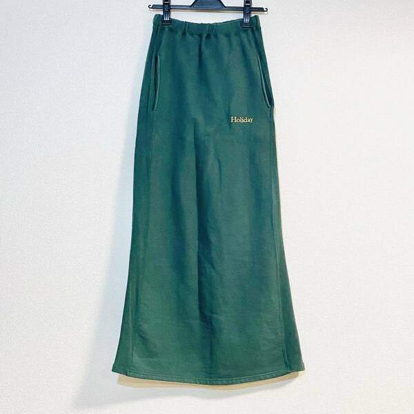 【美品】HOLIDAY ULTRA HEAVY SWEAT LONG SKIRT GREEN ONE ホリデイ ウルトラヘビースウェット ロングスカート