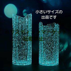 新品推薦 夜 優しく光る 高さ25cm カット花瓶 フラワーベース 洋室・和室 花器 水栽培 インテリア ヨーロピアンスタイル クリアガラス