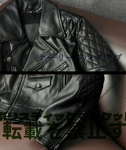 レザージャケット メンズ ハレージャケット　バイクジャケット　ライダース 高級牛革　本革　革ジャン S～4XL　黒_画像7