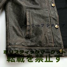 上品 ユーズド加工 牛革 ライダースジャケット メンズファッション バイクジャケット 革ジャン S～4XL キャメル系_画像5
