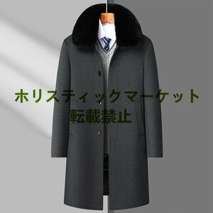 品質保証 メンズコート 厚手 ビジネスコート 高級 ダウンジャケット 超希少 ロングコート WOOL ウール 紳士スーツ ブラック