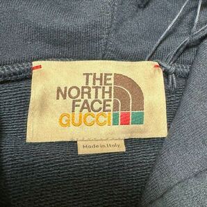 人気サイズ★ GUCCI ×THE NORTH FACE グッチ × ノースフェイス プルオーバーパーカー ロゴデザイン ブラック ビッグサイズの画像6