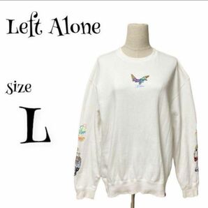 【希少】Left Alone レフトアローン ☆ スウェット トレーナー 袖刺繍