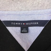 TOMMY HILFIGER トミーヒルフィガー ハーフジップ コットンニット スウェット ワンポイントロゴ フラッグ刺繍 ブラック メンズ Lサイズ_画像4
