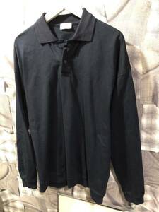 YAAH ヤア LONG SLEEVE POLO SHIRT ポロシャツ AW19BRYACT04NN サイズL ネイビー　FK