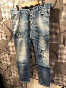 1 иен ③ DSQUARED2 Dsquared Denim брюки 2014 год S74LA0606 S30412 размер 44 индиго FK