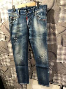 1円 ⑥ 正規品 即決激安 DSQUARED2 ディースクエアード ストレートパンツ デニムパンツ 2013年 S74LA0497 サイズ44 インディゴ　FK