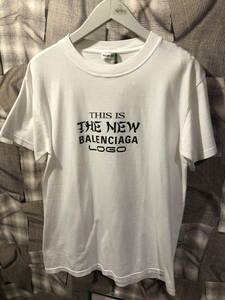 BALENCIAGA バレンシアガ THE NEW LOGO 半袖Tシャツ サイズM ホワイト　FK
