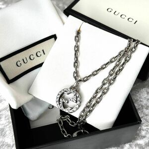 【美品☆】グッチ　GUCCI　ネックレス　インターロッキング　シルバー　箱付き