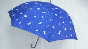 зонт от дождя выдерживающий способ . Jump длинный зонт кошка & moon темно-синий новый товар 