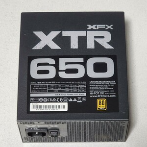 XFX XTR 650(XPS-650W-BEF) 650W 80PLUS GOLD認証 ATX電源ユニット フルプラグイン 動作確認済み PCパーツ