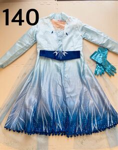 【アナと雪の女王2】エルサ衣装　コスプレ　ハロウィン　　　ドレス 仮装 キッズ お姫様 ワンピース　140