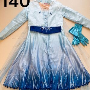 【最終価格】1900円より値下げ!使用一度のみ!エルサ衣装 ハロウィンドレス 仮装 キッズ お姫様 ワンピース 140