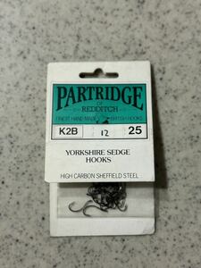 廃盤 未使用 PARTRIDGE パートリッジ K2B #12 DOWN EYE SPROAT FORGED WET 25本 フライフック ウェット ドライ サーモン テンカラ 毛鉤