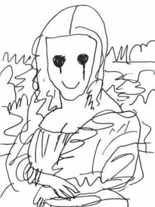 MADSAKI Coffee Break Drawing of Mona Lisa_P 版画／村上隆・カイカイキキ