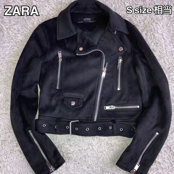 ZARA BASIC フェイクスウェード　ダブルライダースジャケット