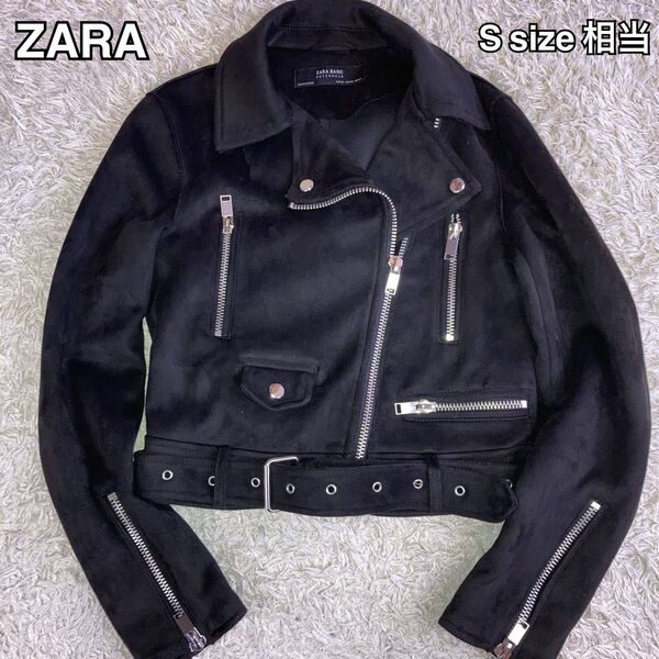 ZARA BASIC フェイクスウェード ダブルライダースジャケット