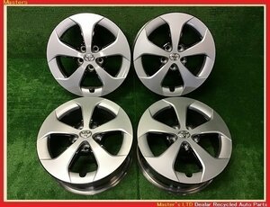 【送料無料】ZVW30 プリウス 後期 純正 アルミホイール/キャップ付 15×6J+45 5穴-100 4本セット 冬用/スタッドレス用などにも♪