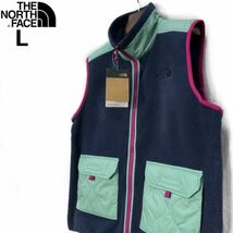 1円～!売切!【正規新品】THE NORTH FACE◆ROYAL ARCH VEST フリース ベスト キルティング US限定 肉厚 アウトドア(L)紺 緑 181024-60_画像1