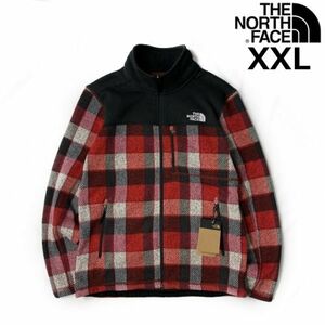 1円～!売切!【正規新品】THE NORTH FACE◆PRINTED LEO SWEATER フリース ジップアップジャケット US限定 日本未発売 厚手(XXL)赤 181024-55