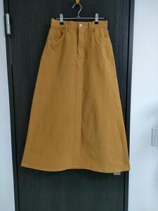 【無印良品】縦横ストレッチチノAラインスカート　ダークマスタード　Мサイズ