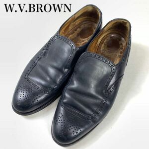 W.V.BROWN クロケットアンドジョーンズ スリッポン7 ネイビー 1/2 B4607