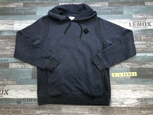 RVCA メンズ ロゴワッペン付き プルオーバーパーカー フーディー S ダークブルー