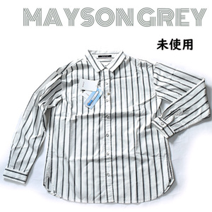 MAYSON GREY■未使用タグ付 ストライプ柄長袖シャツブラウス　オーバーサイズ　レディース2　クールドライ　春夏　メイソングレイ