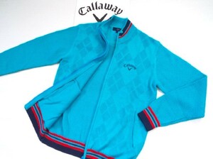 ★超美品★Callaway キャロウェイ / アーガイルエンボス フルジップ ニットジャケット / サイズＬ