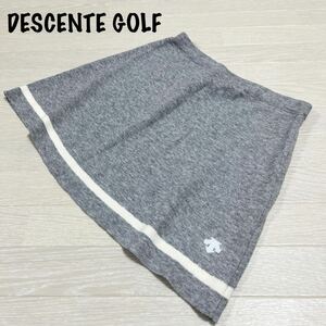 新品　未使用　DESCENTE GOLF デサントゴルフ　ニットスカート　Mサイズ　グレー　ホワイト　ゴルフウェア　ゴルフスカート　スポーツ