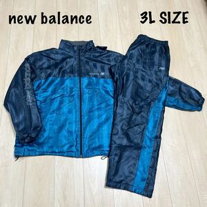 new balance ニューバランス　メンズ　3L ナイロンジャージ　上下セット　裏起毛　ウィンドブレーカー セットアップ ブルー　ネイビー