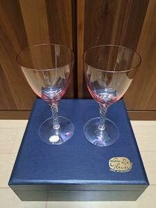 ワイングラス ペア　ボヘミア　グラス　ソーダグラス　ウォーターグラス　ピンク　ガラス工芸　コップ　　