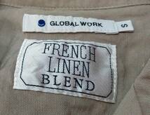 GLOBAL WORK　グローバルワーク　フレンチリネンブレンドシャツ　アイボリー　Sサイズ　メンズ　01_画像3