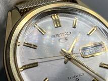１円～稼働品・ SEIKO 5/セイコー 5　ゴールドカラー　6119-8020 自動巻き メンズ腕時計 【YB-05001】_画像3