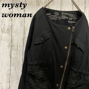 mysty woman ミスティウーマン　ジャケット ブルゾン　 ブラック　黒 Ｍ　