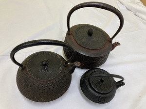 ◆同梱NG◆△ ※北海道発送※ 1円 ジャンク品 南部鉄瓶 3点 まとめ出品 セット AA345