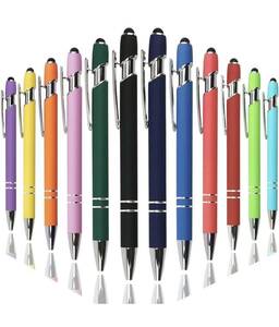 タッチペン ボールペン付き、多機能ボールペン 黒 、高級 ボールペン かきやすい おしゃれ タブレット用タッチペン 、ボールペン 12本